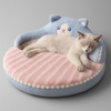 Winter Plush Bear Hug Cat Bed – Cozy High-Back Pet Nest for Cats & Small Dogs