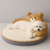 Winter Plush Bear Hug Cat Bed – Cozy High-Back Pet Nest for Cats & Small Dogs