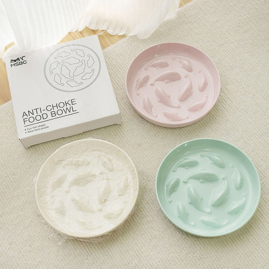 Slow Feeder Bowl for Dogs & Cats (Anti-Gulp, Non-Slip)