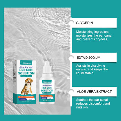 Yegbong Pet Ear Cleaner for Dogs & Cats – Gentle Ear Wash, Removes Wax & Dirt, Relieves Discomfort