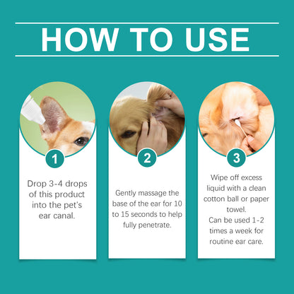 Yegbong Pet Ear Cleaner for Dogs & Cats – Gentle Ear Wash, Removes Wax & Dirt, Relieves Discomfort